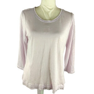 J Jill Love Linen Women's Sweater Light Lilac Size X Small Long Sleeve